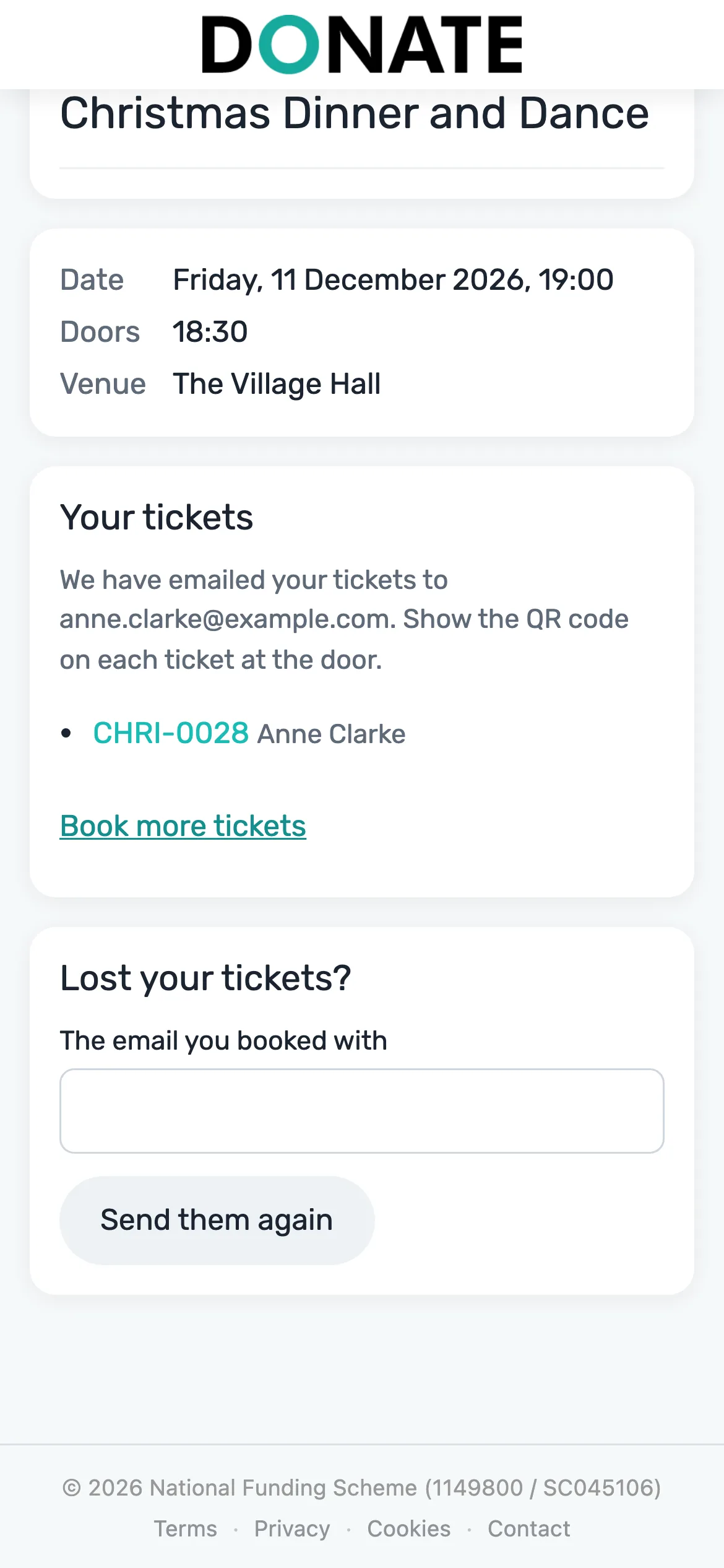 Booked in seconds: Tickets are listed straight away and emailed to the buyer.