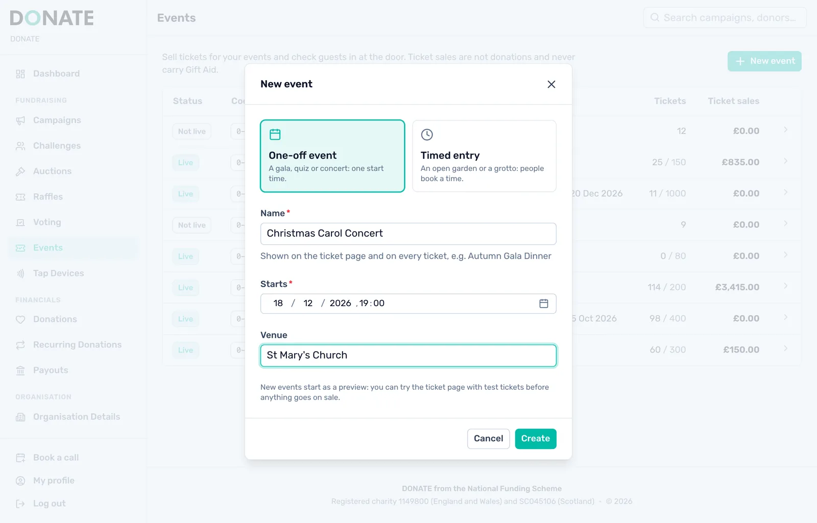 One-off event or timed entry: Pick the kind of event, then give it a name. You can add the rest later.