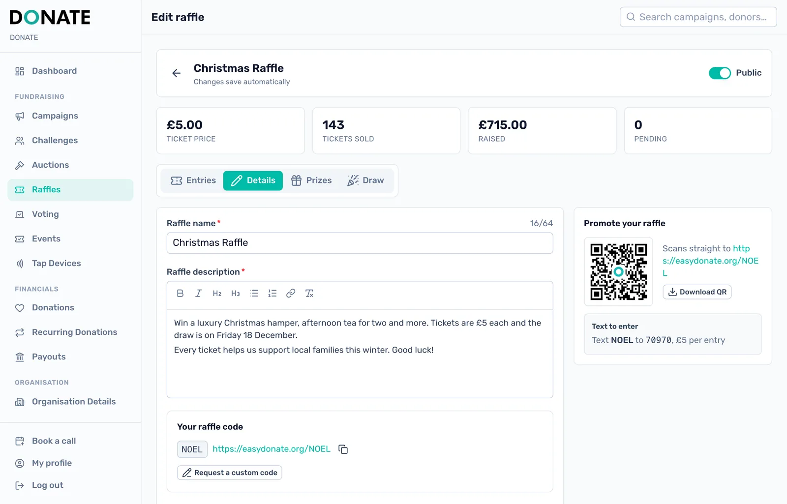 Share your link and code: Once live, share your short link and QR code, and tell people what to text and what it costs.