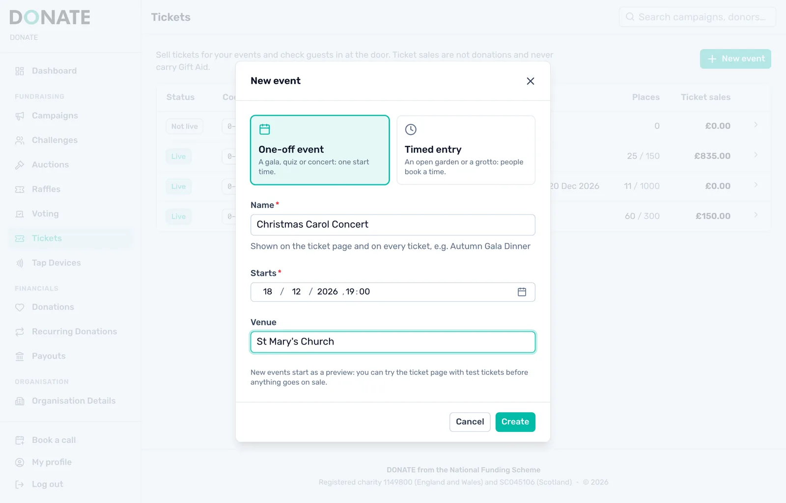 One-off event or timed entry: Pick the kind of event, then give it a name. You can add the rest later.