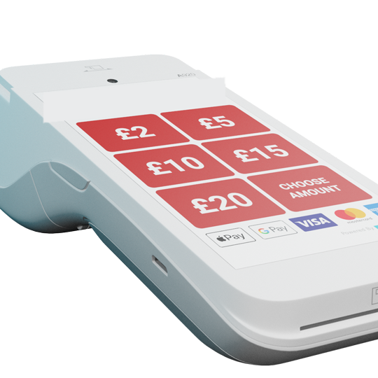 PAX A920 handheld contactless donation terminal