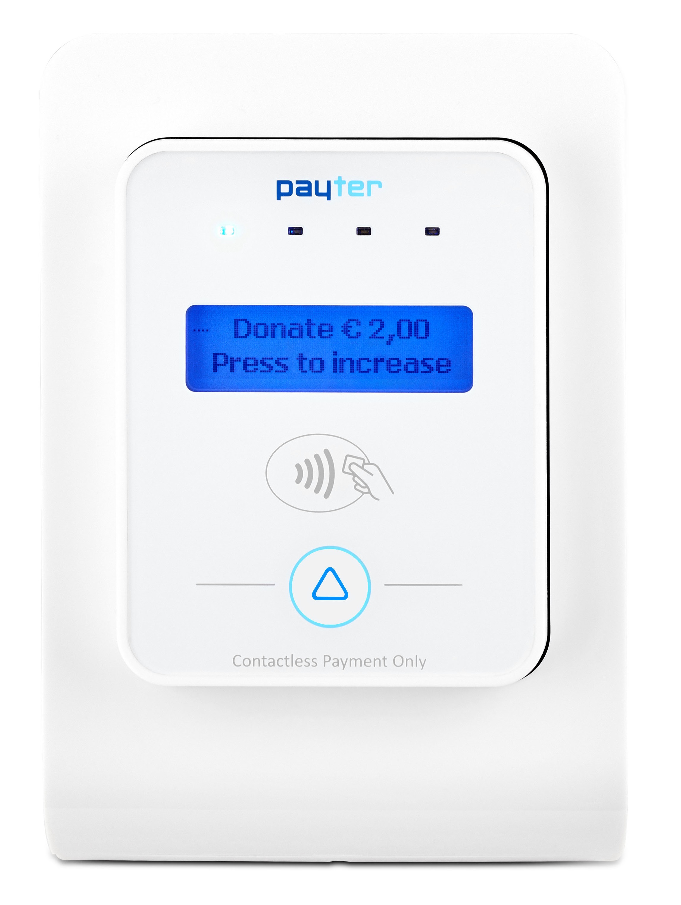 Front of the tap+DONATE Static unit without the branding frame